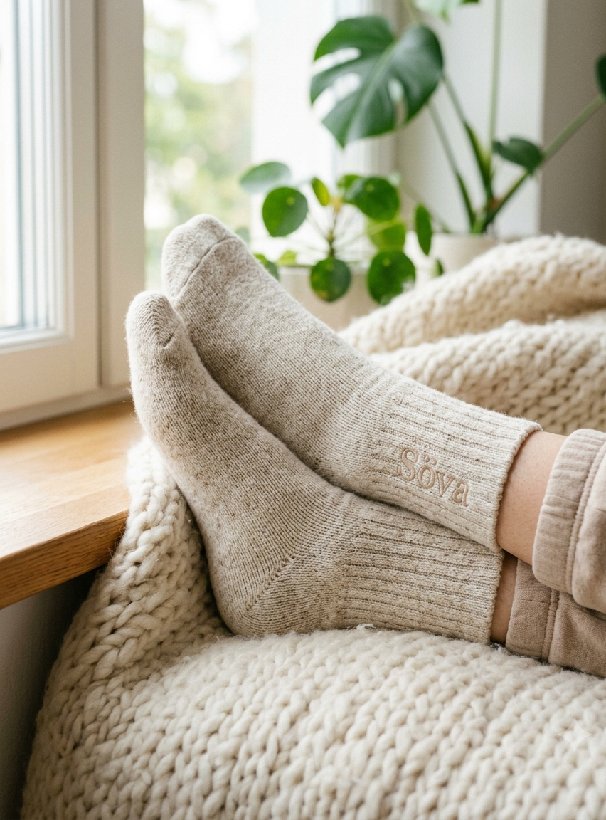Fot Cozy Socks with Söva embroidery