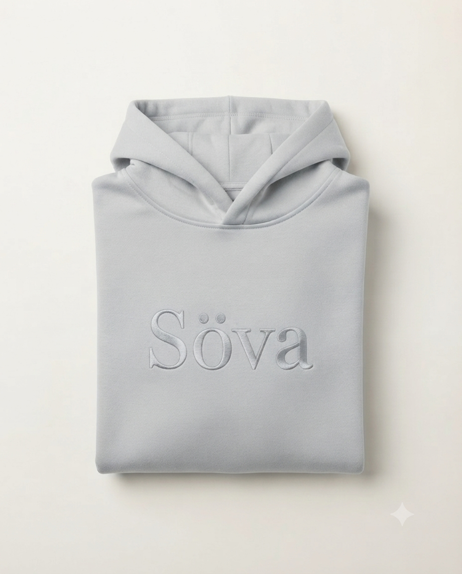 Mys Signature Hoodie — Dimma (Mist Grey) colorway, studio