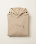 Mys Signature Hoodie — Havre (Oat) colorway, studio