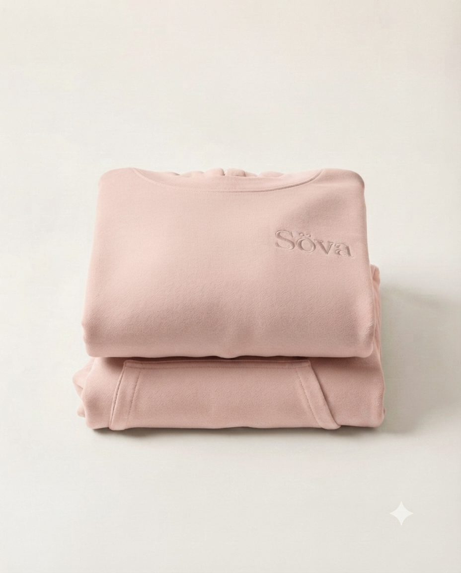 Drömmar Lounge Set — Rosa (Blush) colorway, studio