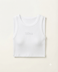 Bris Ribbed Tank — Snö colorway, studio