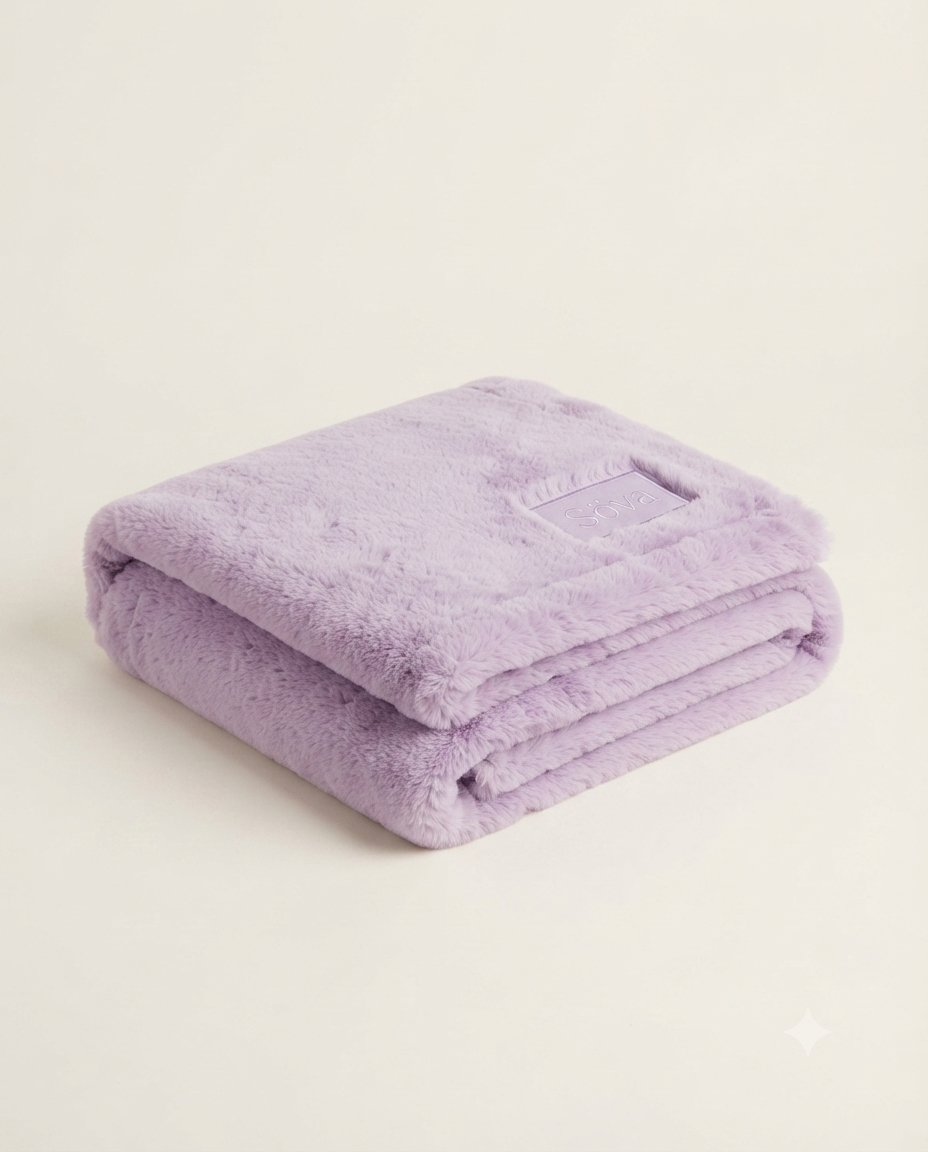 Sky Cloud Throw — Lavendel colorway, studio