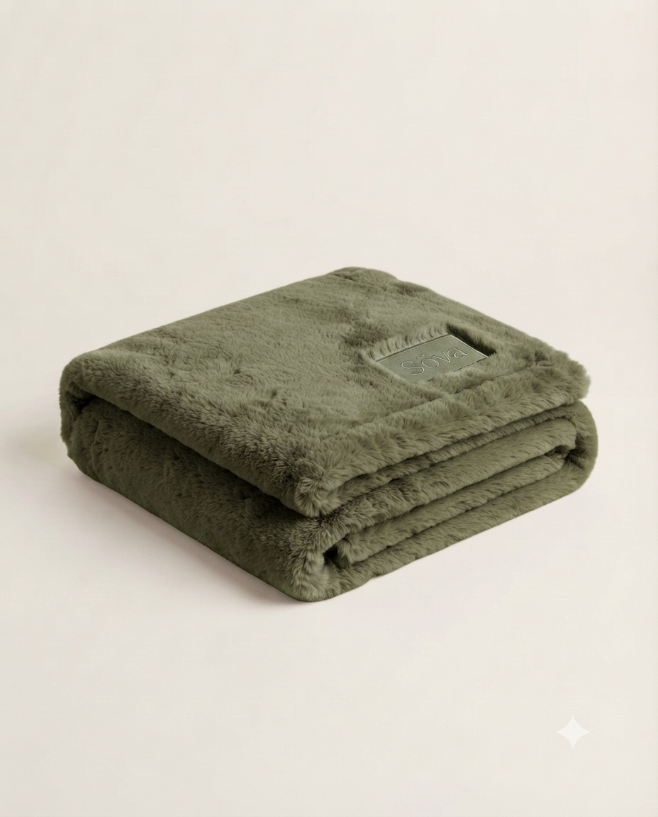 Sky Cloud Throw — Mossa colorway, studio