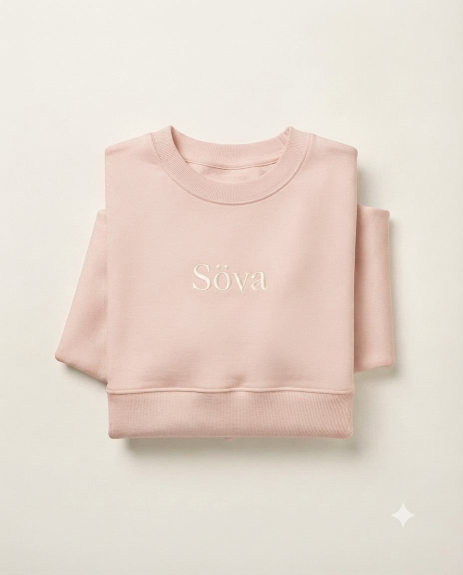 Snö Cropped Crewneck — Rosa colorway, studio