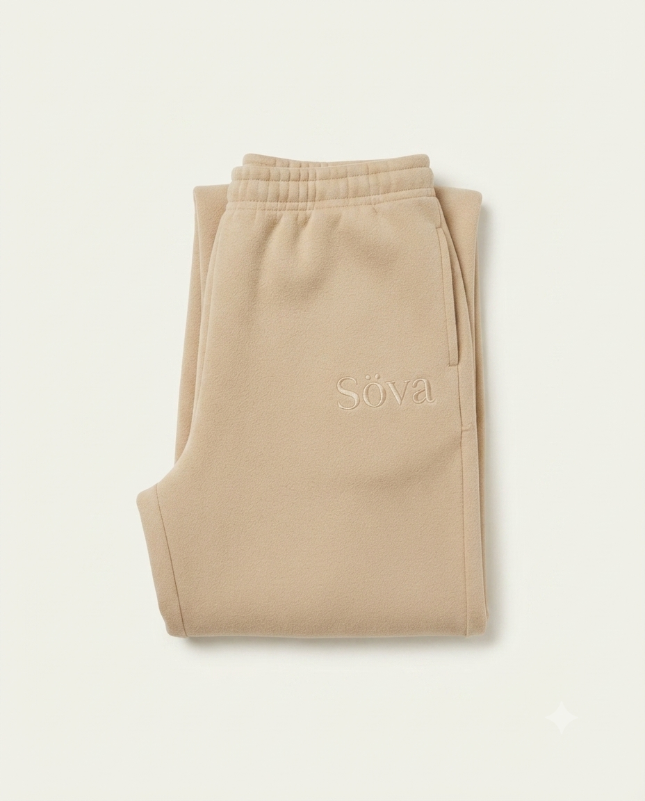 Vila Wide-Leg Sweatpants — Sand colorway, studio